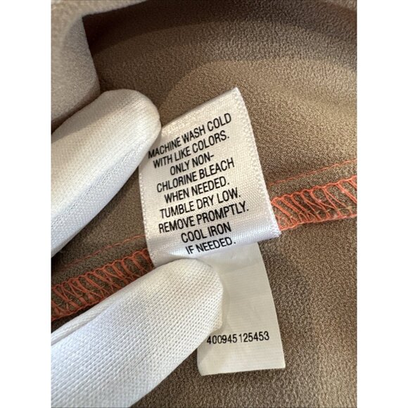 Apt. 9 Womens Beige/Coral/White Button-Down Collared Top XL - Picture 7 of 9